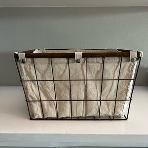 Basket - Antique Brass Metal with Liner